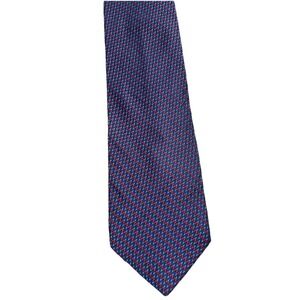 JACK VICTOR Montreal Men's Silk Tie Geometric Micro-Pattern Red Blue Canada